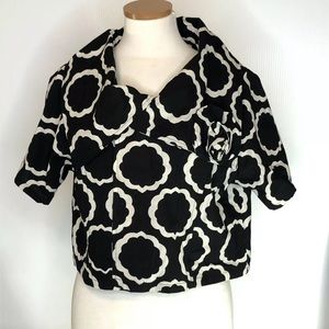 💰SOLD💰 Mix Nouveau Abstract Black and White Crop Jacket